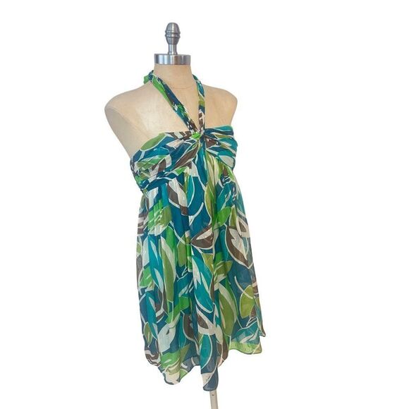 Milly New York Blue Green Retro Halter Dress size 2 - Picture 2 of 5